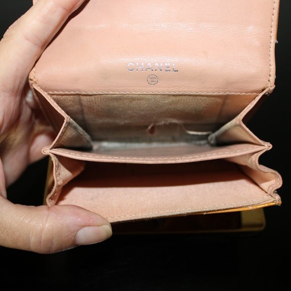 💗Chanel Authentic Classic Small Flap Wallet Lambskin Patten Leather CC Logo - Picture 8 of 13